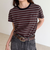 ボーダー/無地ワンポイントロゴコンパクトTシャツ