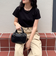 ボーダー/無地ワンポイントロゴコンパクトTシャツ