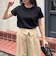 ボーダー/無地ワンポイントロゴコンパクトTシャツ