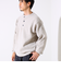 【昨年人気アイテム再登場！チクチクしないニット】モールバックボーダー ヘンリーネックニット
