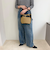 配色ベルトバケットバッグ