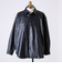 【本革見え/3サイズ展開】UNISEX レザーシャウター フェイクレザーシャツ