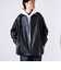 【本革見え/3サイズ展開】UNISEX レザーシャウター フェイクレザーシャツ