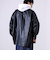 【本革見え/3サイズ展開】UNISEX レザーシャウター フェイクレザーシャツ