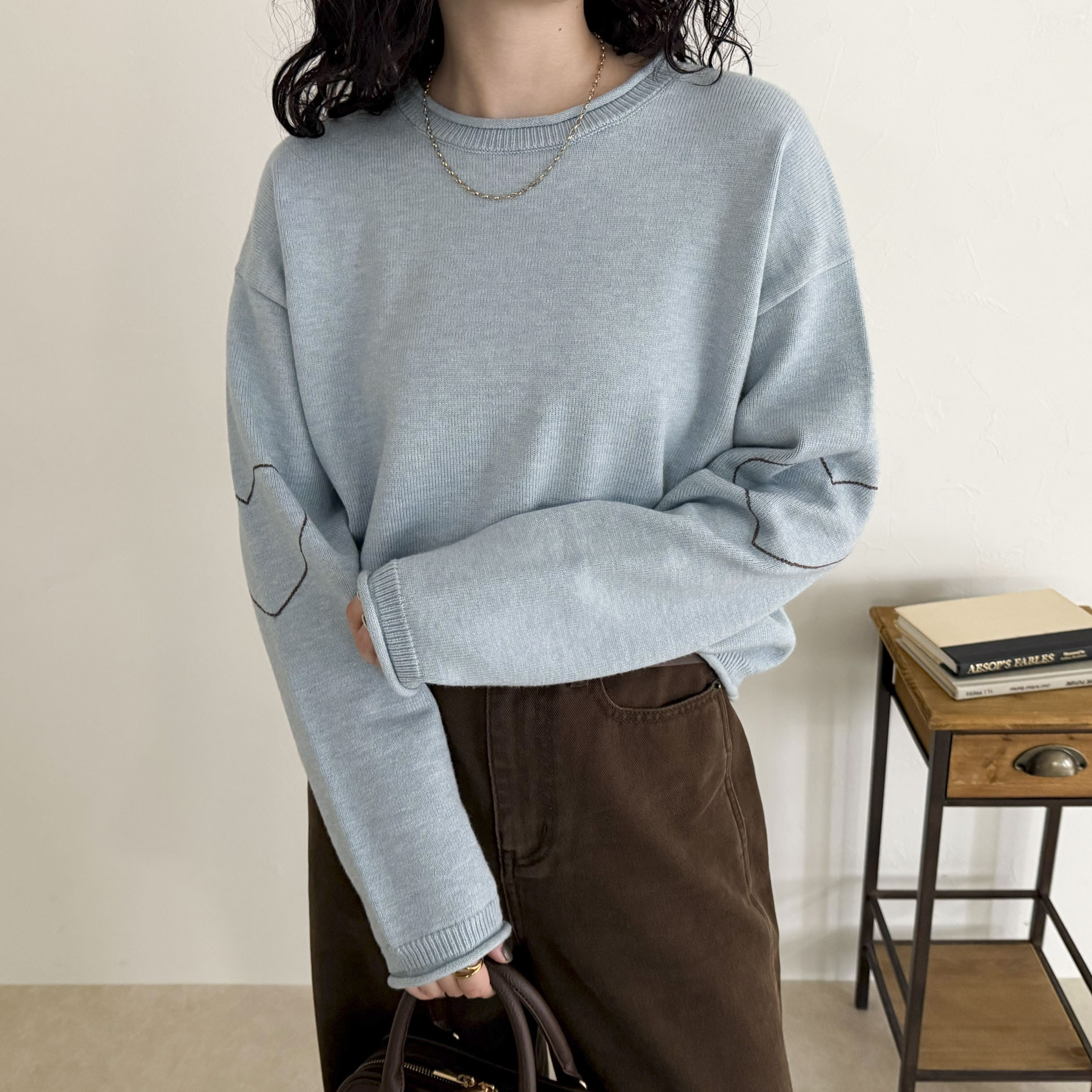 【新色追加！/主役級ニット】ハートステッチニットプルオーバー