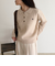 FR刺繍ケーブル柄ポロ衿ニットプルオーバー