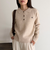 FR刺繍ケーブル柄ポロ衿ニットプルオーバー