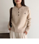 FR刺繍ケーブル柄ポロ衿ニットプルオーバー