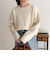 ハート刺繍柄編みニットプルオーバー