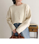 ハート刺繍柄編みニットプルオーバー