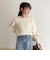 ハート刺繍柄編みニットプルオーバー