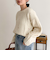 ハート刺繍柄編みニットプルオーバー