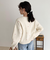 ハート刺繍柄編みニットプルオーバー