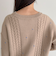 ハート刺繍柄編みニットプルオーバー