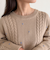 ハート刺繍柄編みニットプルオーバー