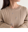 ハート刺繍柄編みニットプルオーバー