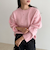 ハート刺繍柄編みニットプルオーバー