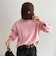 ハート刺繍柄編みニットプルオーバー