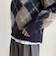 アーガイル柄起毛Ｖネックニット
