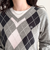 アーガイル柄インターシャVネックニット