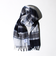 ウール混ブークレ 大判チェックマフラー