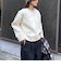 リブ見えニットソーVネックプルオーバー