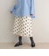 サテンドットミディスカート