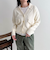 コットン衿付きVネックカーディガン