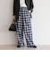 チェック柄ワイドパンツ
