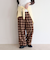 チェック柄ワイドパンツ