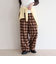 チェック柄ワイドパンツ