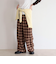 チェック柄ワイドパンツ