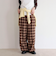 チェック柄ワイドパンツ