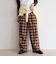 チェック柄ワイドパンツ