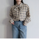チェック柄ビッグボウタイブラウス