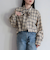 チェック柄ビッグボウタイブラウス