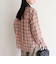 チェック柄ビッグボウタイブラウス