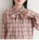 チェック柄ビッグボウタイブラウス