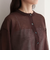 刺繍入りシアーニットカーディガン