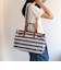 ボーダープリントスクエアトートバッグ