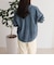 シアーデニムクロップドシャツ