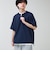 カットサッカー ハーフジップTシャツ