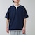 カットサッカー ハーフジップTシャツ