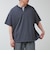 カットサッカー ハーフジップTシャツ