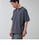 カットサッカー ハーフジップTシャツ