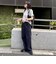 刺しゅう入りコットンツイルルーズパンツ