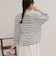 ハートステッチシアーボーダーロンTシャツ