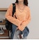 ハートステッチシアーボーダーロンTシャツ