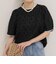【大人気ブラウスの半袖バージョンが登場！】バック釦配色パイピング半袖ブラウス