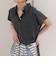 クロップドルーズポロ衿Tシャツ
